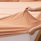 Dreamaker Superfine Washed Microfibre Combo Fitted Sheet Set Peach