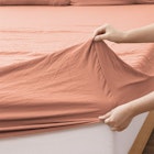 Dreamaker Superfine Washed Microfibre Combo Fitted Sheet Set Pink Clay