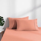 Dreamaker Superfine Washed Microfibre Combo Fitted Sheet Set Pink Clay