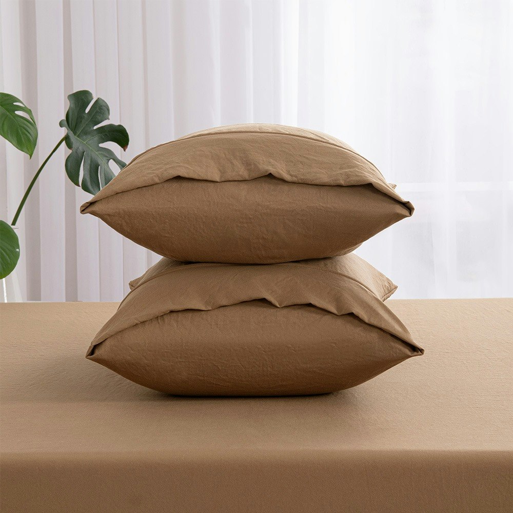 Dreamaker Superfine Washed Microfibre Combo Fitted Sheet Set Rust