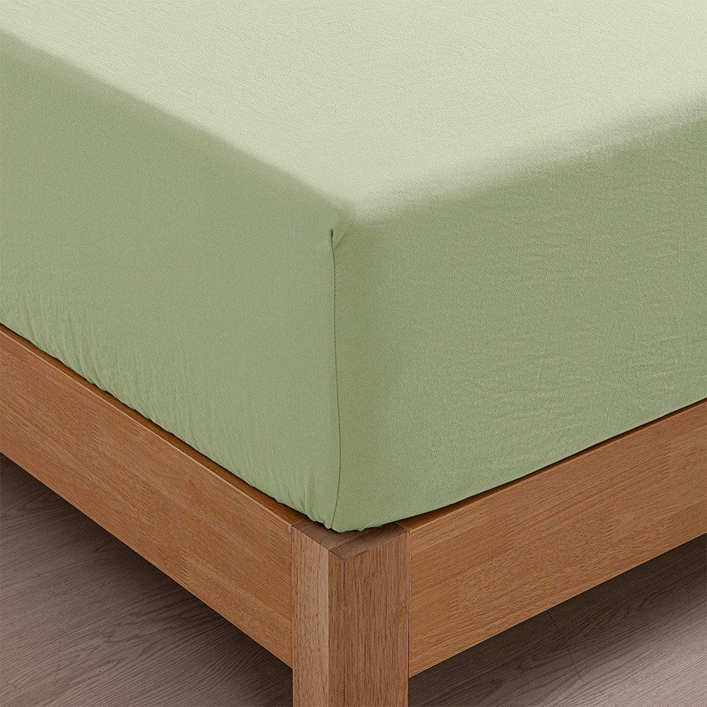 Dreamaker Superfine Washed Microfibre Combo Fitted Sheet Set Sage Green