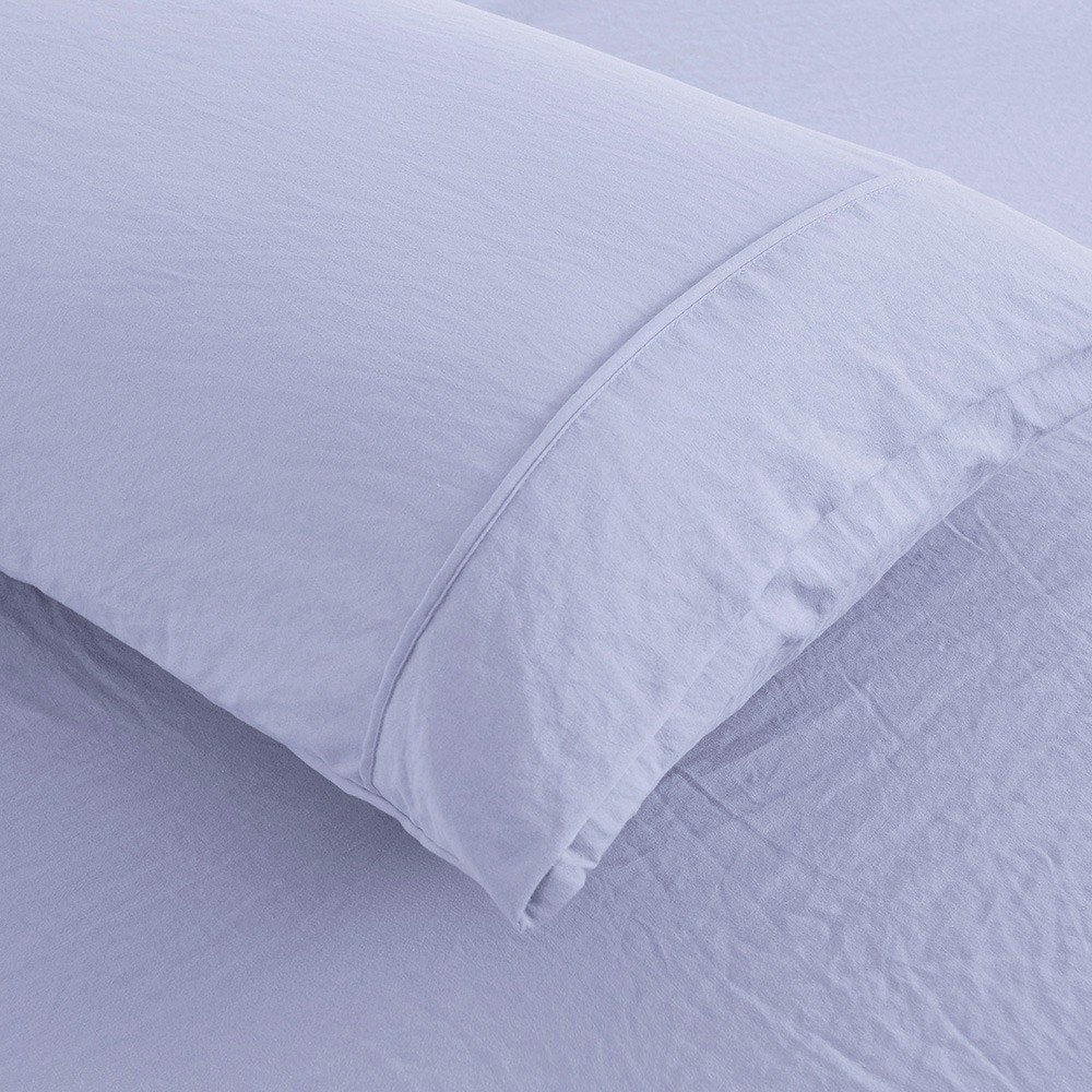 Dreamaker Superfine Washed Microfibre King Pillowcase Twin Pack Lilac