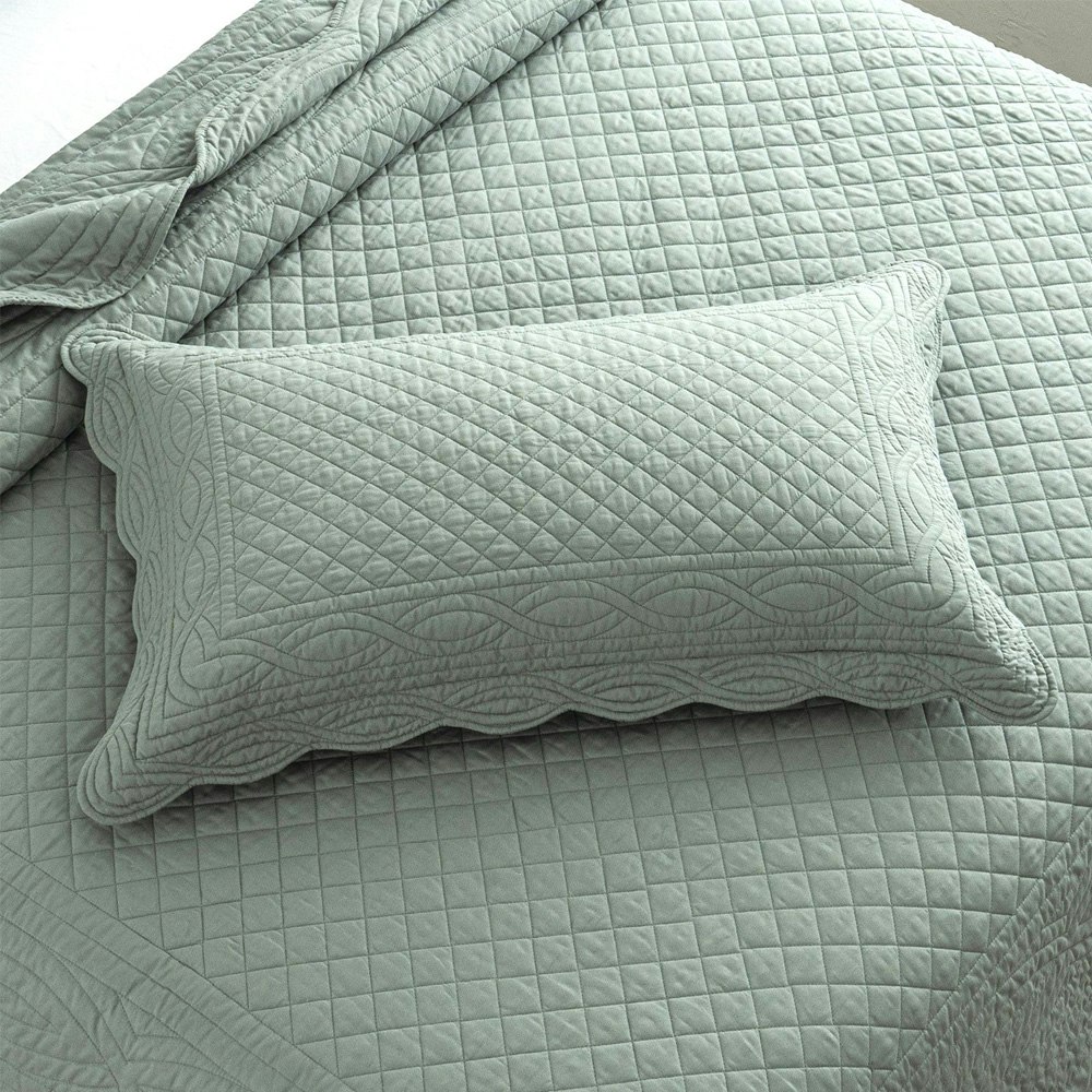 Renee Taylor Scallop Jacquard Coverlet Set Juniper
