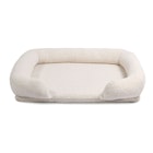 Charlie's Teddy Fleece Memory Foam Sofa Pet Bed with Bolster Cream 2