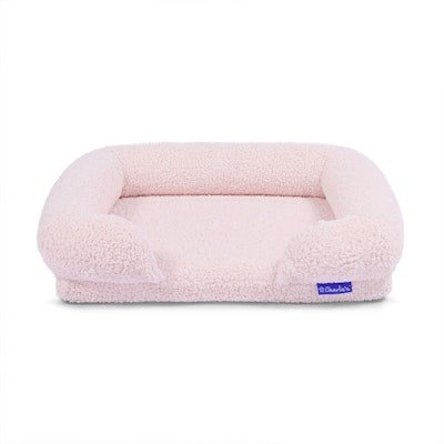 Charlie's Teddy Fleece Memory Foam Sofa Pet Bed with BolsterPink
