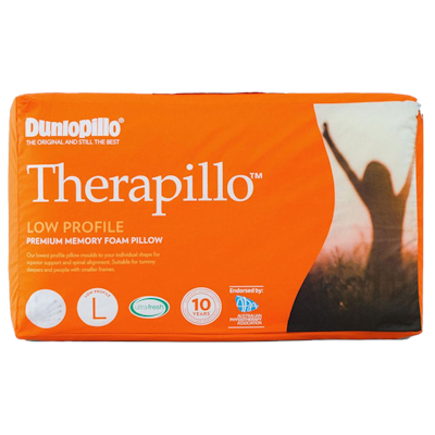 Dunlopillo Therapillo Premium Memory Foam Pillow Low Profile