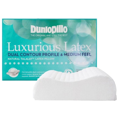 Dunlopillo Luxurious Latex Pillow Contour Dual Profile and Medium Feel Base Image New