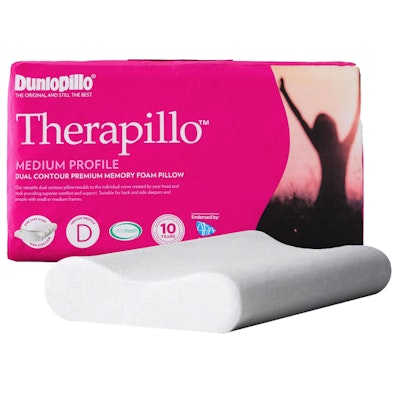Dunlopillo Therapillo Premium Memory Foam Pillow Contoured Medium Profile New Base Image