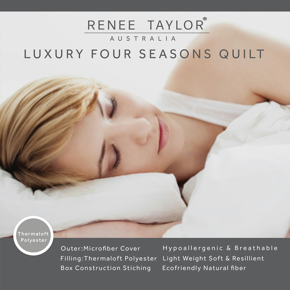 Renee Taylor 400 GSM Luxury All Season Thermaloft Microfiber Quilt Packaging