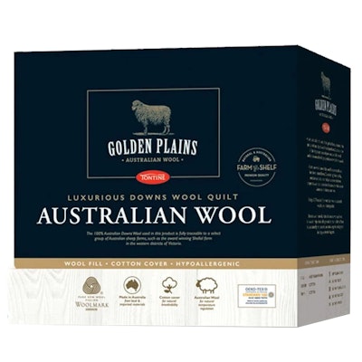 Tontine Golden Plains Luxurious Australian Made Wool Quilt Packaging