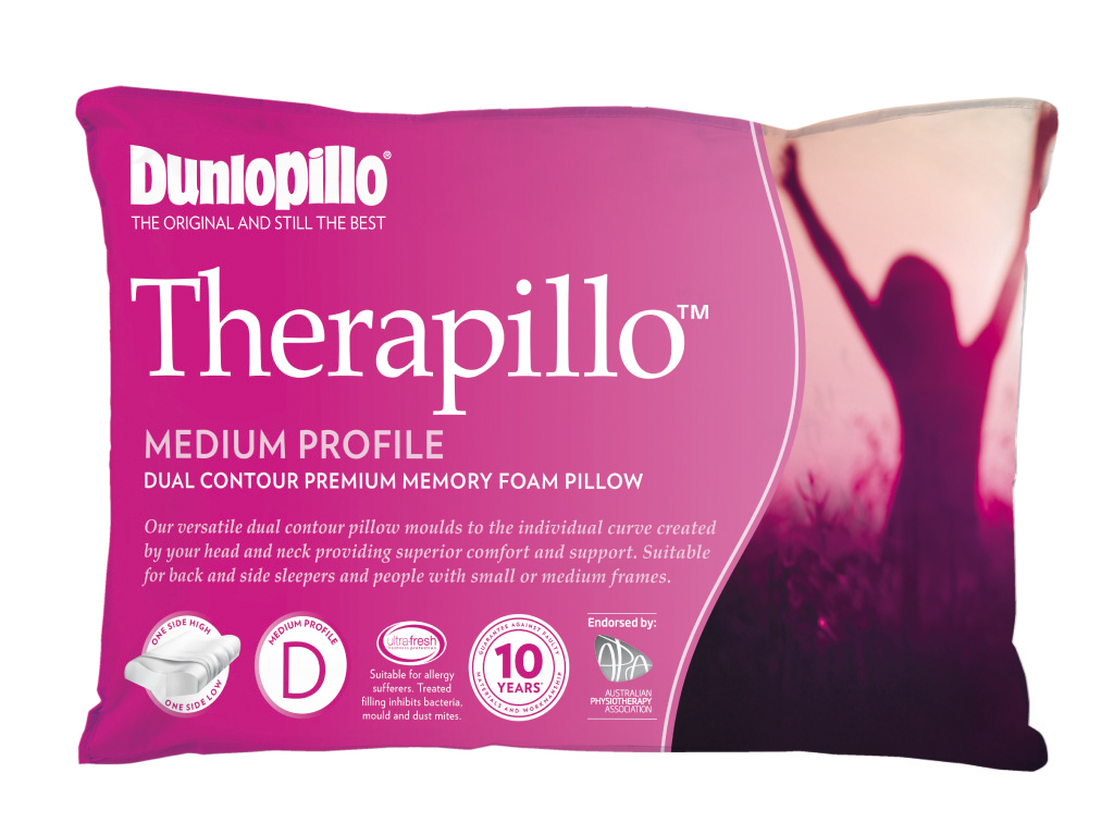 Dunlopillo Therapillo Premium Memory Foam Pillow Contoured Medium
