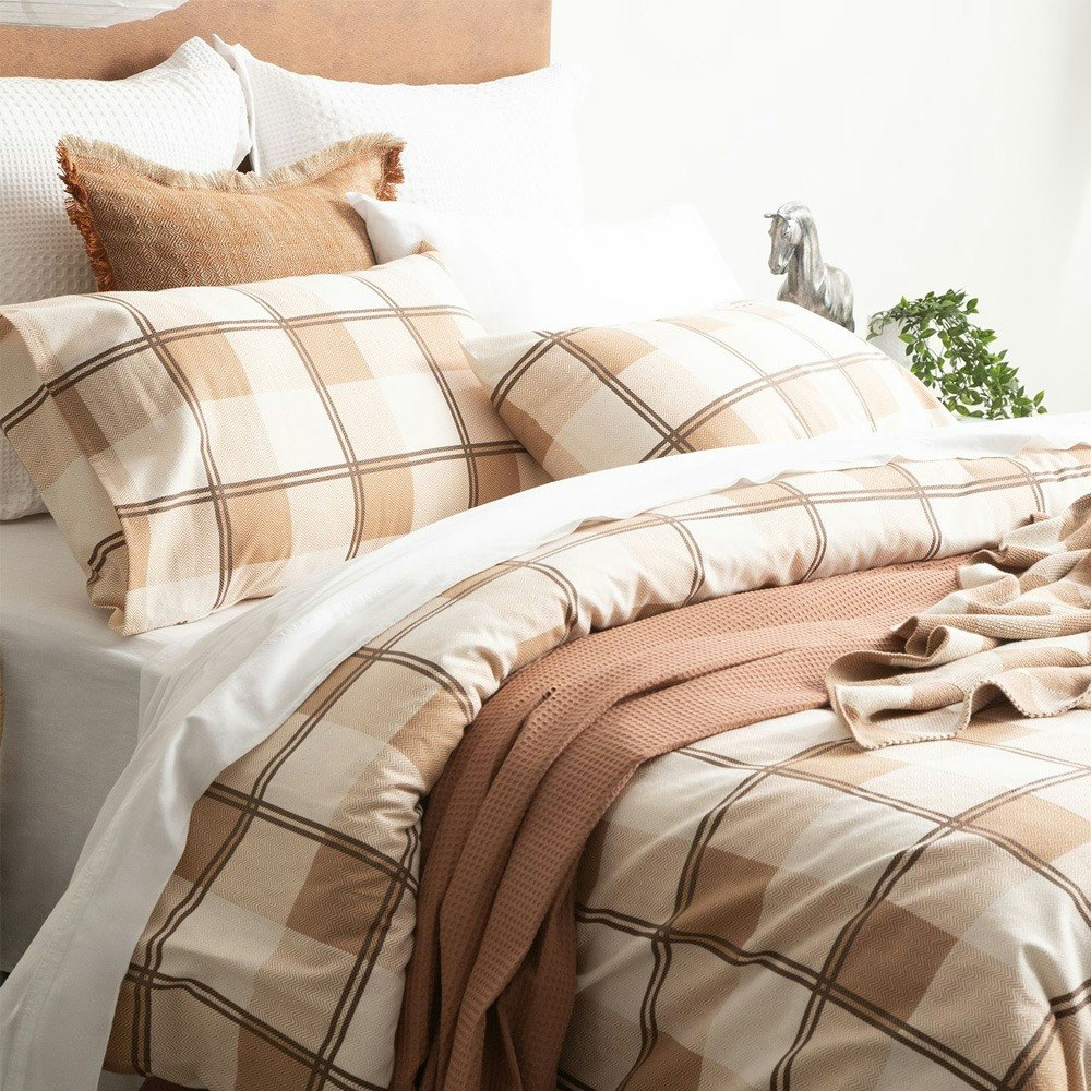 Park Avenue Twill Checks 175 GSM Egyptian Cotton Flannelette Quilt Cover Set