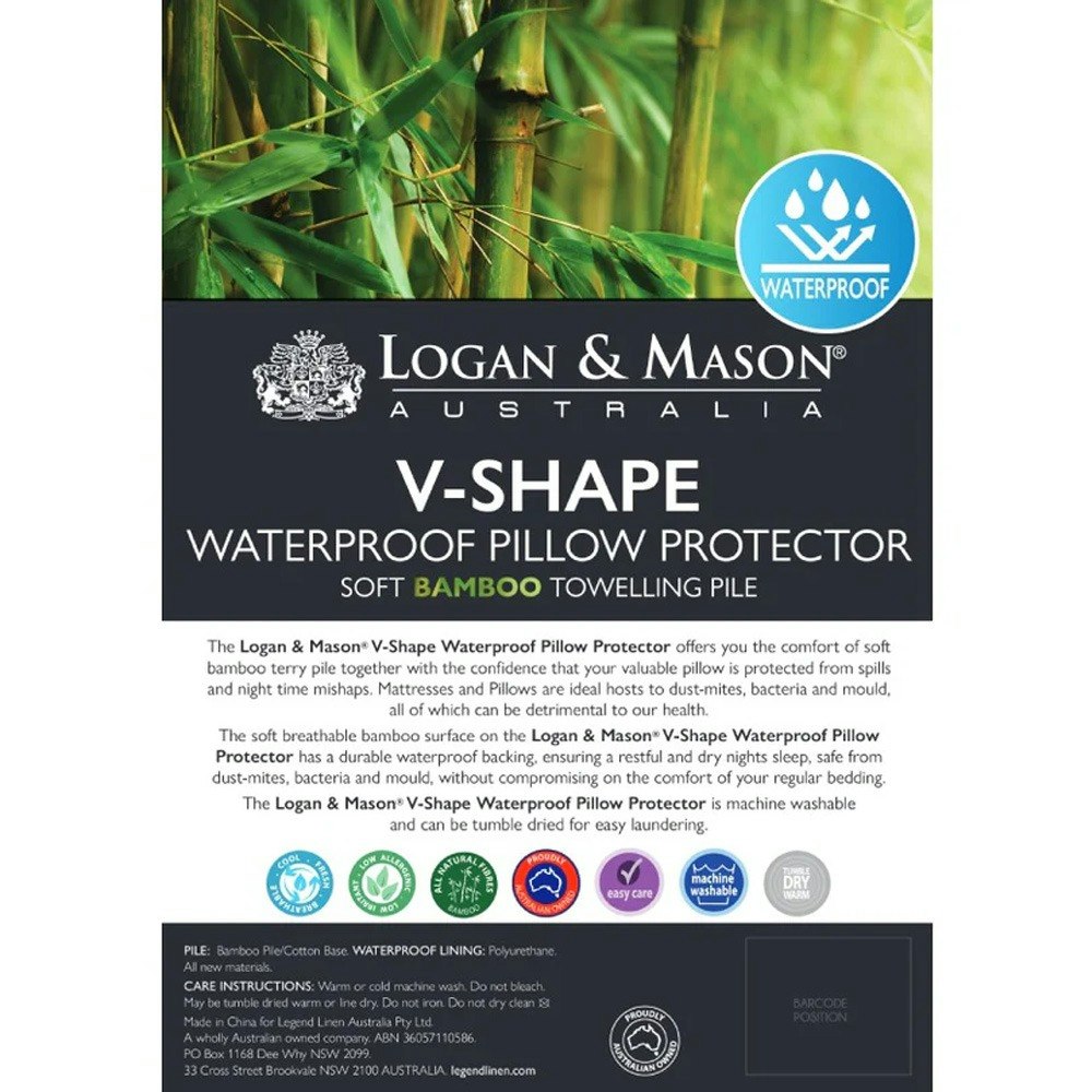 Logan and Mason Bamboo V-Shape Waterproof Pillow Protector