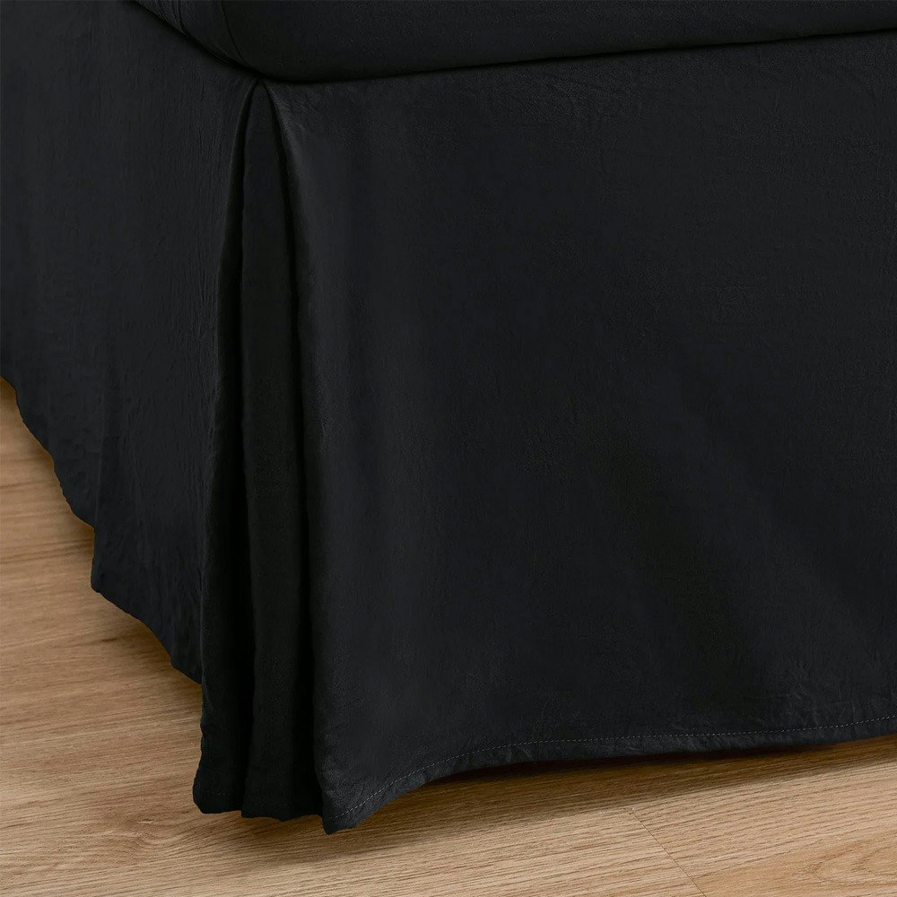 Dreamaker Superfine Washed Microfibre Pleated Valance Black