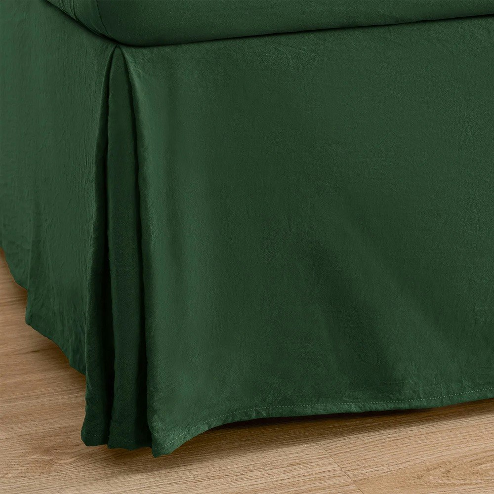 Dreamaker Superfine Washed Microfibre Pleated Valance Hunter Green