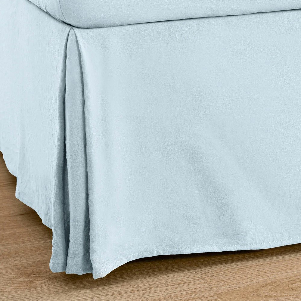 Dreamaker Superfine Washed Microfibre Pleated Valance Ice Blue