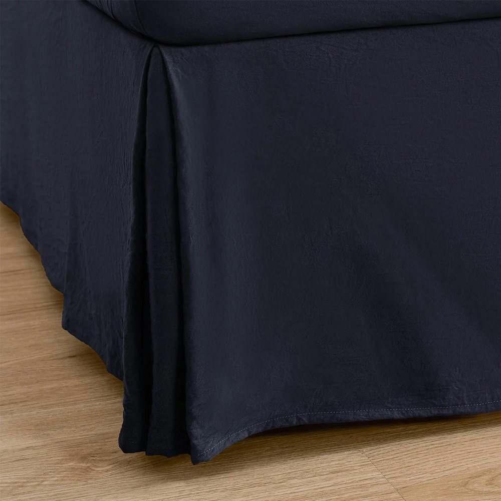 Dreamaker Superfine Washed Microfibre Pleated Valance Navy