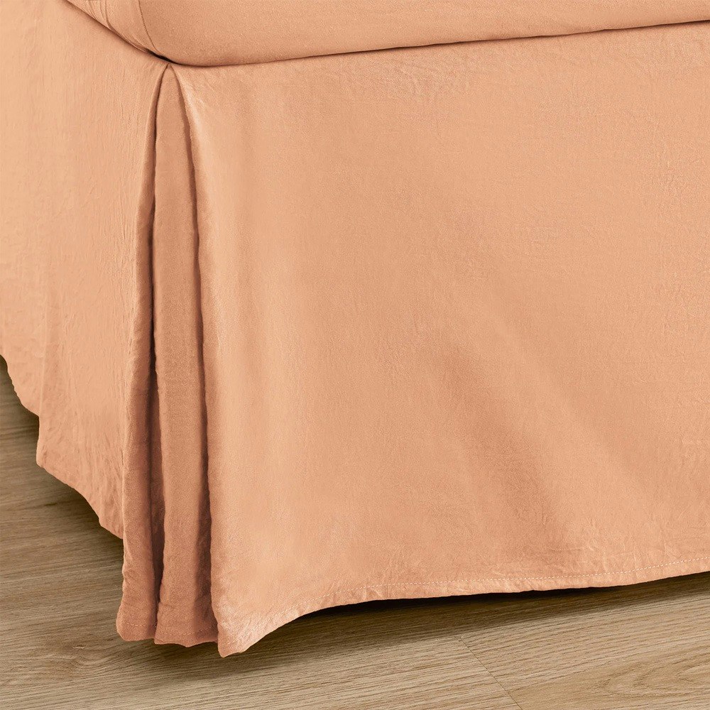 Dreamaker Superfine Washed Microfibre Pleated Valance Peach