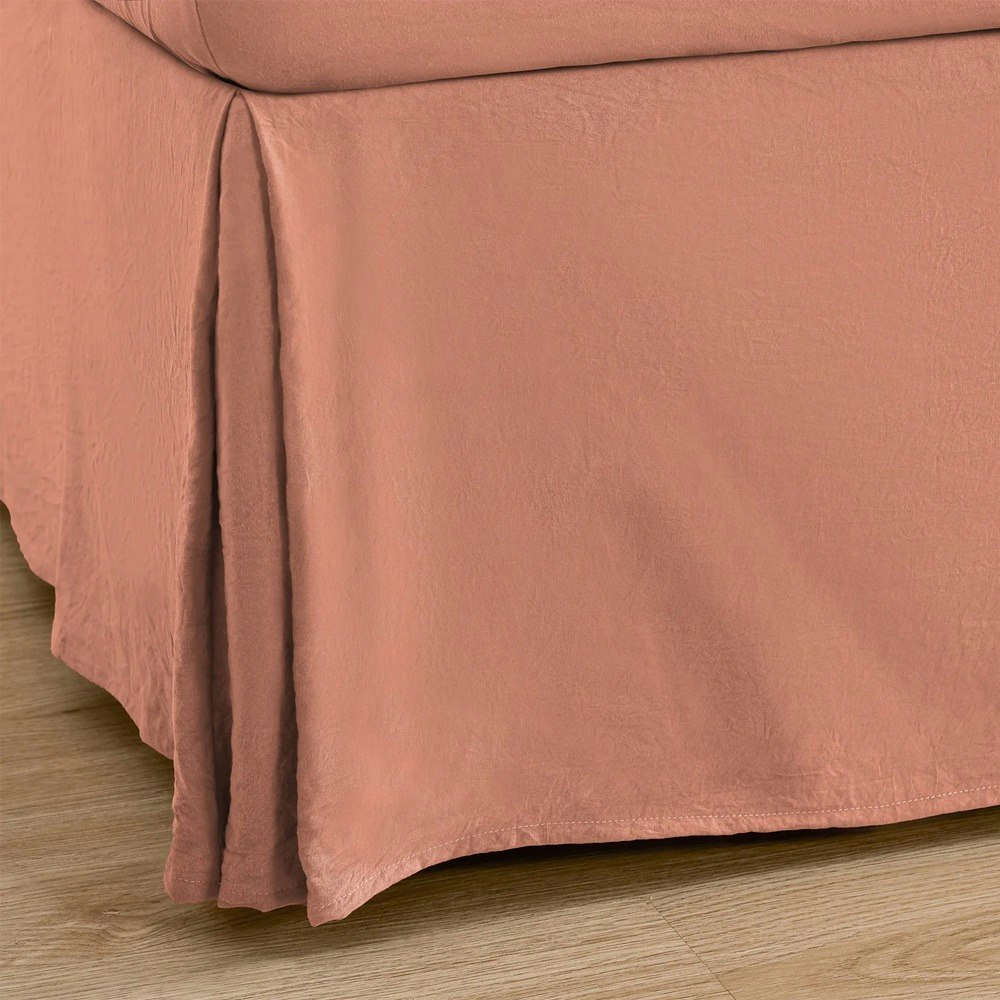 Dreamaker Superfine Washed Microfibre Pleated Valance Pink Clay
