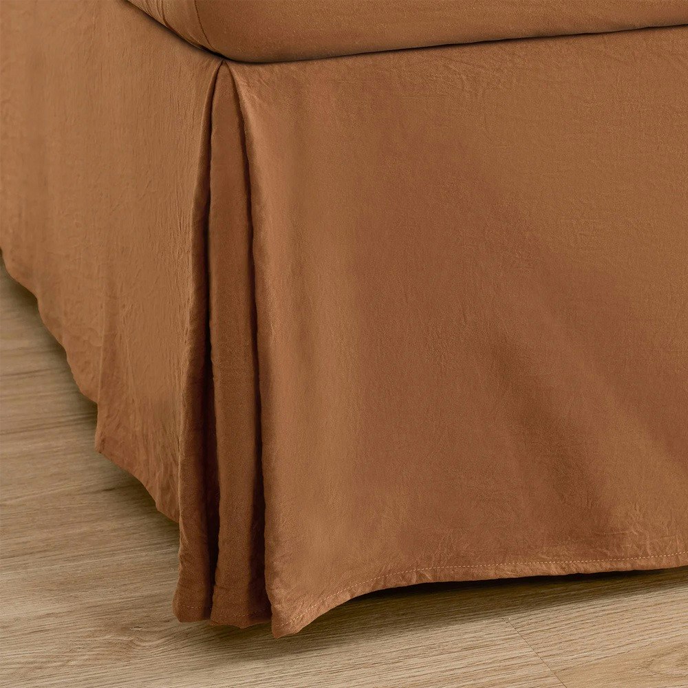 Dreamaker Superfine Washed Microfibre Pleated Valance Rust