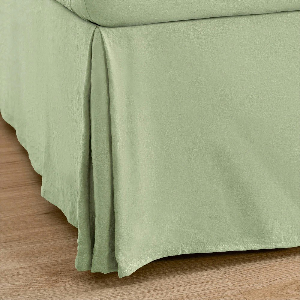 Dreamaker Superfine Washed Microfibre Pleated Valance Sage Green