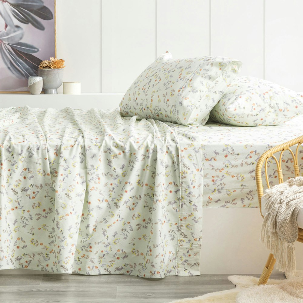 Park Avenue Wattle 175 GSM Egyptian Cotton Flannelette Sheet Set
