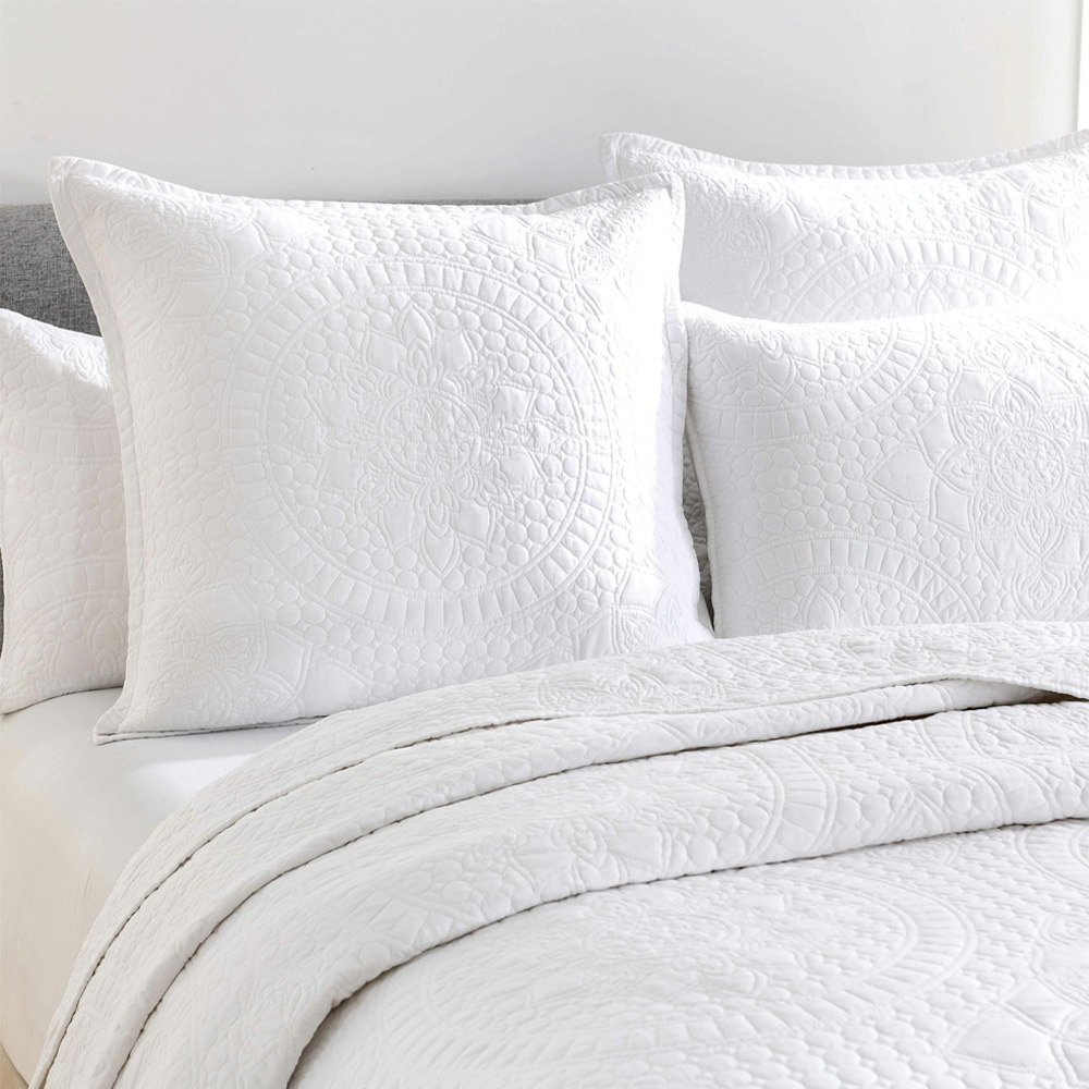 Renee Taylor Asher Jacquard Coverlet Set White