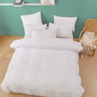 Dreamaker Fletcher Ultrafine Tufted Chenille Quilt Cover Set White 2
