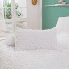 Dreamaker Fletcher Ultrafine Tufted Chenille Quilt Cover Set White 3