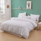 Dreamaker Fletcher Ultrafine Tufted Chenille Quilt Cover Set White 4