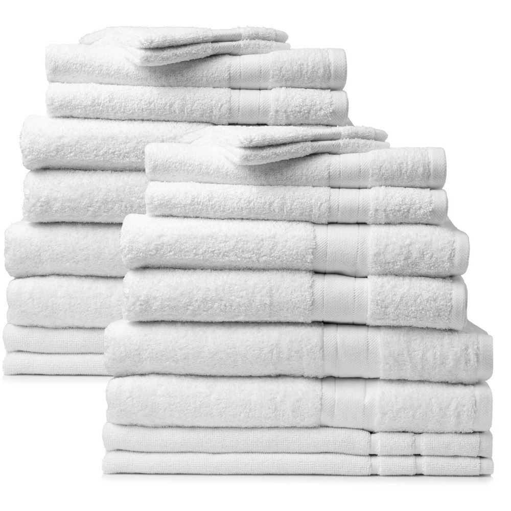 Royal Comfort 20 Piece Regency Luxury Plush 100% Cotton Bath Towel Set White