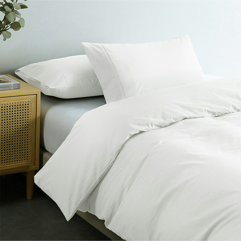 Royal Comfort Vintage Washed Cotton Quilt Cover Set Royal White 3