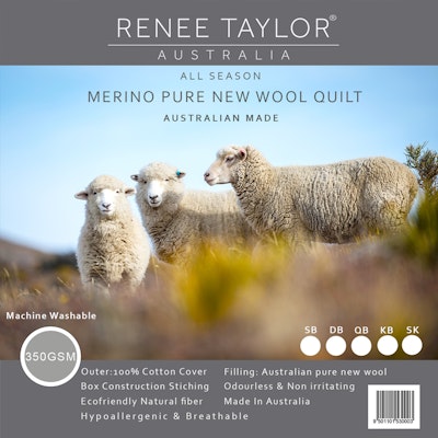 Renee Taylor 350 GSM Australian Pure Merino Wool Quilt