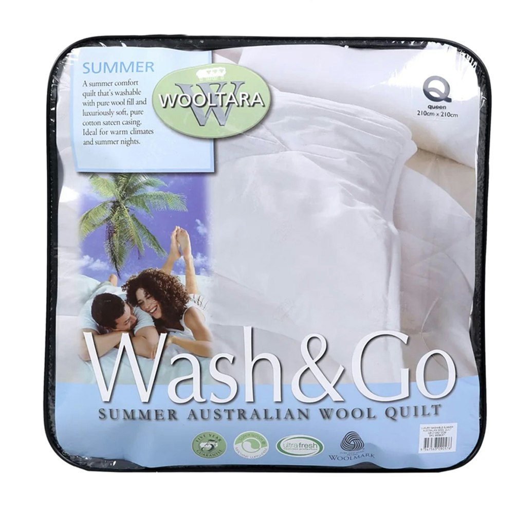 Wooltara Luxury Comfort 200GSM Washable Summer Australia Wool Quilt Packaging