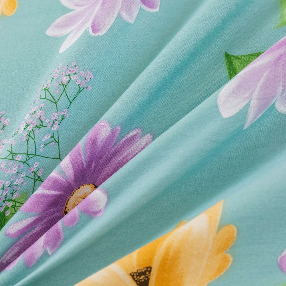 Dreamaker Zinnia 100% Cotton Reversible Quilt Cover Set