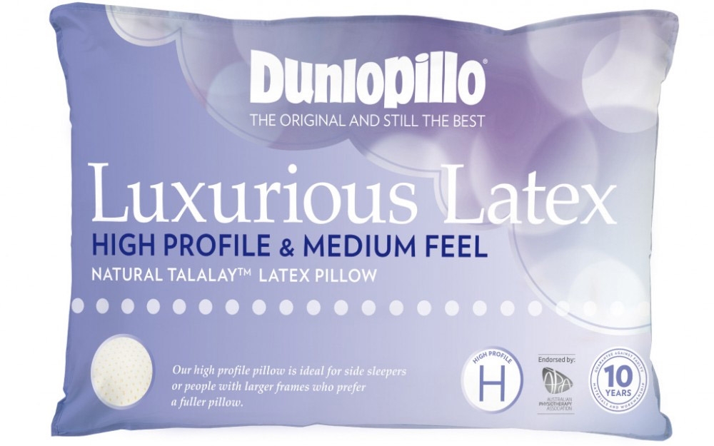 Dunlopillo Luxurious Latex Contoured Profile & Medium Feel Pillow 