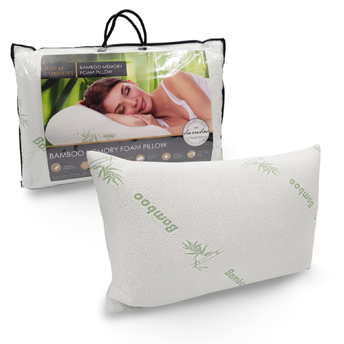 King Size Comfortable Hypoallergenic Aloe Vera Bamboo Pillow with Memory Foam 